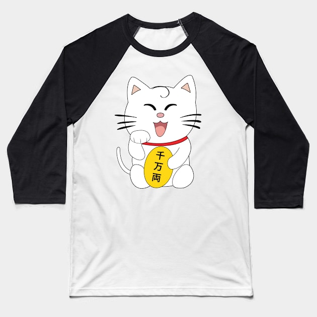 Lucky cat Baseball T-Shirt by alened